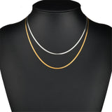 Stainless Steel Herringbone Flat Snake Chain Necklace