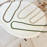 Multicolor Green Tennis Chain Necklace for Women Plated Rhinestone Collars