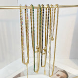 Multicolor Green Tennis Chain Necklace for Women Plated Rhinestone Collars