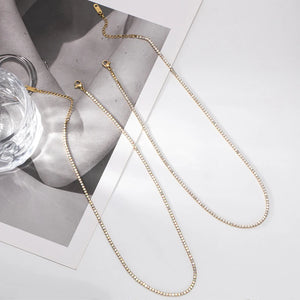 Multicolor Green Tennis Chain Necklace for Women Plated Rhinestone Collars