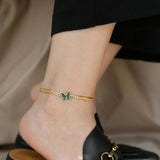 Stainless Steel Butterfly Charm Choker Necklace Anklet