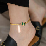 Stainless Steel Butterfly Charm Choker Necklace Anklet