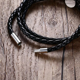Three Circle Rainbow Bracelet Stainless Steel and PU Leather for Women Men