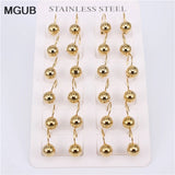 Stainless Steel 8mm 10mm 12mm Drop Earrings for Women