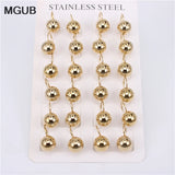 Stainless Steel 8mm 10mm 12mm Drop Earrings for Women