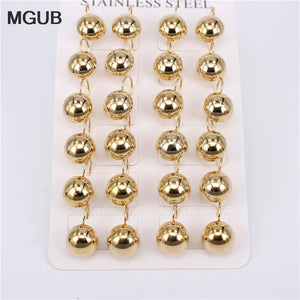 Stainless Steel 8mm 10mm 12mm Drop Earrings for Women