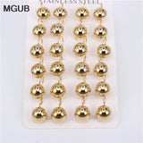 Stainless Steel 8mm 10mm 12mm Drop Earrings for Women