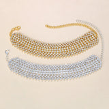 Summer Beach Rhinestone Charm Anklets Foot Jewelry for Women