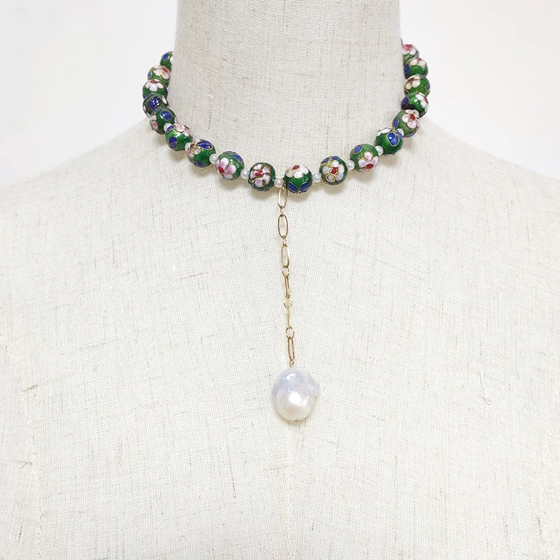Bohemian Pearl Pendant Necklace Delicate Beads Women Jewelry
