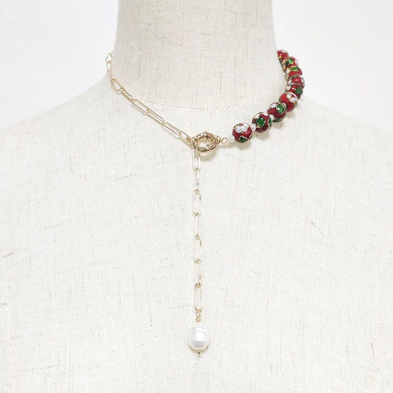 Bohemian Pearl Pendant Necklace Delicate Beads Women Jewelry