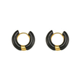 Colorful Enamel Huggie Earrings for Women Mini Hoop Accessory