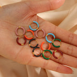 Colorful Enamel Huggie Earrings for Women Mini Hoop Accessory