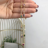Sexy Retro Oil Painting Zircon Necklace Women Accessories