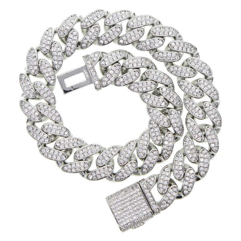 12mm 5A CZ Cuban Foot Chain Anklet for Women