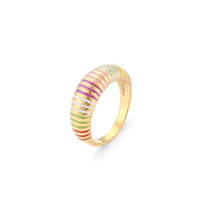 Colorful Texture Thread Rings for Women Stainless Steel Jewelry