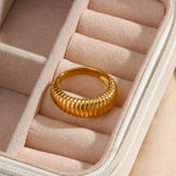 Colorful Texture Thread Rings for Women Stainless Steel Jewelry