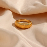 Colorful Texture Thread Rings for Women Stainless Steel Jewelry