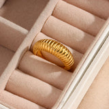 Colorful Texture Thread Rings for Women Stainless Steel Jewelry