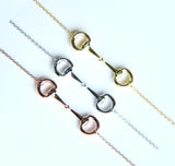 Elegant Snaffle Bit Equitation Necklace 925 Sterling Horse Lover Charm
