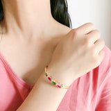 Summer Multicolor Zircon Bracelet Women Festive Jewelry Gift