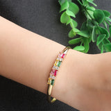 Summer Multicolor Zircon Bracelet Women Festive Jewelry Gift