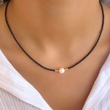 Summer Beaded Necklace Freshwater Pearl Pendant Choker Women Fashion Jewelry