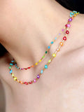 Acrylic Beaded Daisy Flower Choker Necklace for Women