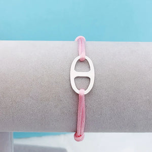 Summer Stainless Steel Multicolor Ribbon Circle Beads Bracelet
