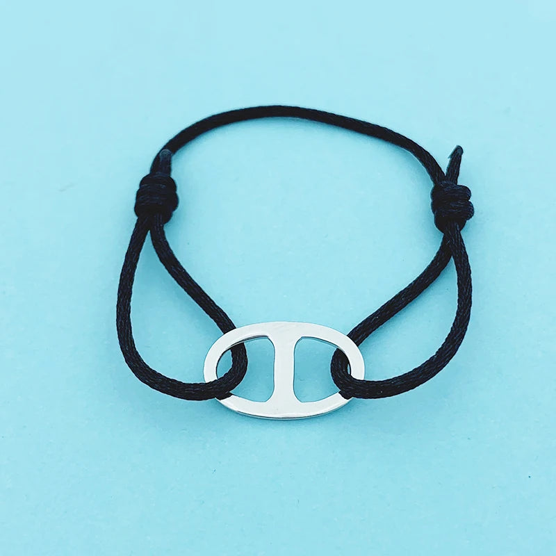 Summer Stainless Steel Multicolor Ribbon Circle Beads Bracelet