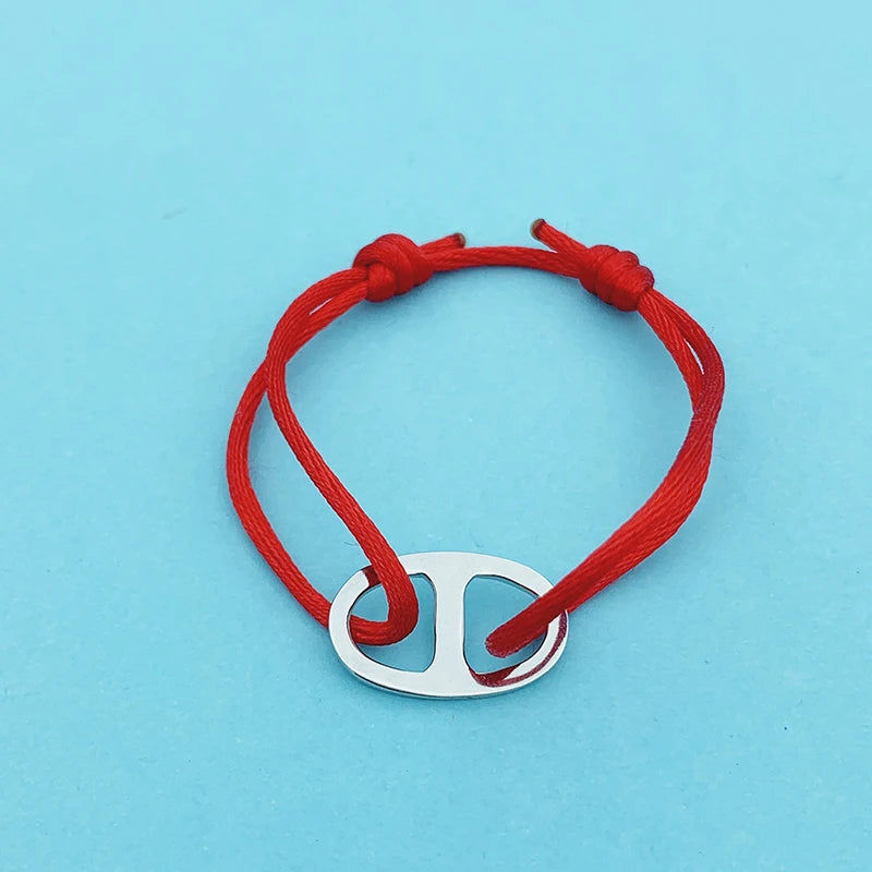 Summer Stainless Steel Multicolor Ribbon Circle Beads Bracelet