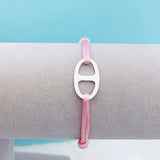 Summer Stainless Steel Multicolor Ribbon Circle Beads Bracelet