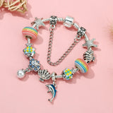 Vintage Charm Bracelet Shell Dolphin Beads Jewelry Gift
