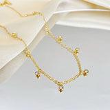 316L Stainless Steel CZ Station Necklace for Women