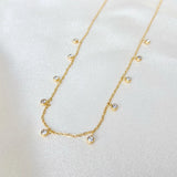 316L Stainless Steel CZ Station Necklace for Women