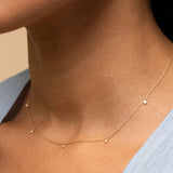 316L Stainless Steel CZ Station Necklace for Women