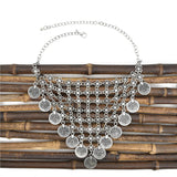 Summer Coin Tassel Necklace For Women Bohemian Collarbone Chain