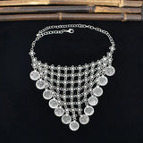 Summer Coin Tassel Necklace For Women Bohemian Collarbone Chain