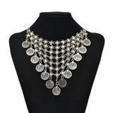 Summer Coin Tassel Necklace For Women Bohemian Collarbone Chain