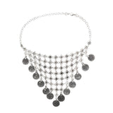 Summer Coin Tassel Necklace For Women Bohemian Collarbone Chain