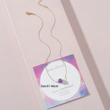 Dainty Short Chain Purple Stone Pendant Necklace for Women
