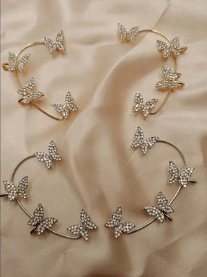 Flash Butterfly Ear Hook Ear Clip Earrings