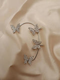 Flash Butterfly Ear Hook Ear Clip Earrings