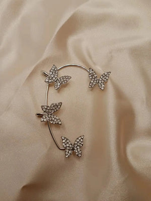 Flash Butterfly Ear Hook Ear Clip Earrings