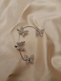 Flash Butterfly Ear Hook Ear Clip Earrings