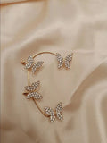 Flash Butterfly Ear Hook Ear Clip Earrings