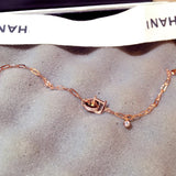 Rhinestone Circle Bracelet Zircon D Letter Bling Gift