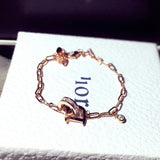 Rhinestone Circle Bracelet Zircon D Letter Bling Gift