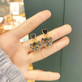 Metal Love Heart Non Pierced Earrings Vintage Jewelry