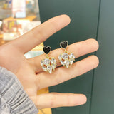 Metal Love Heart Non Pierced Earrings Vintage Jewelry
