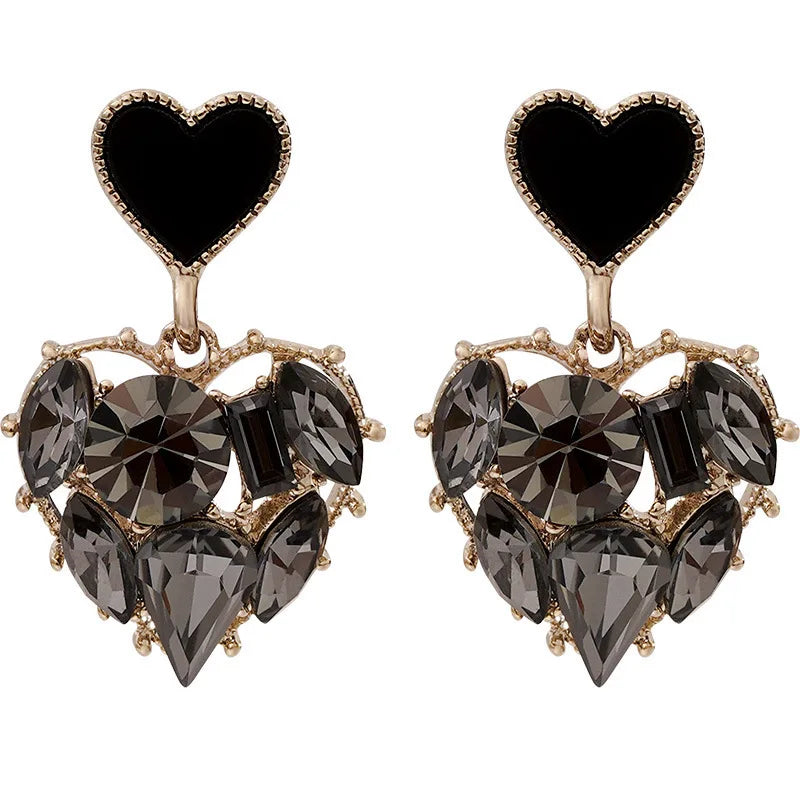 Metal Love Heart Non Pierced Earrings Vintage Jewelry